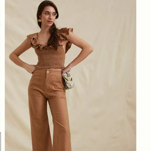 Maeve Tan Ruffled Blouse - Picture 5 of 5